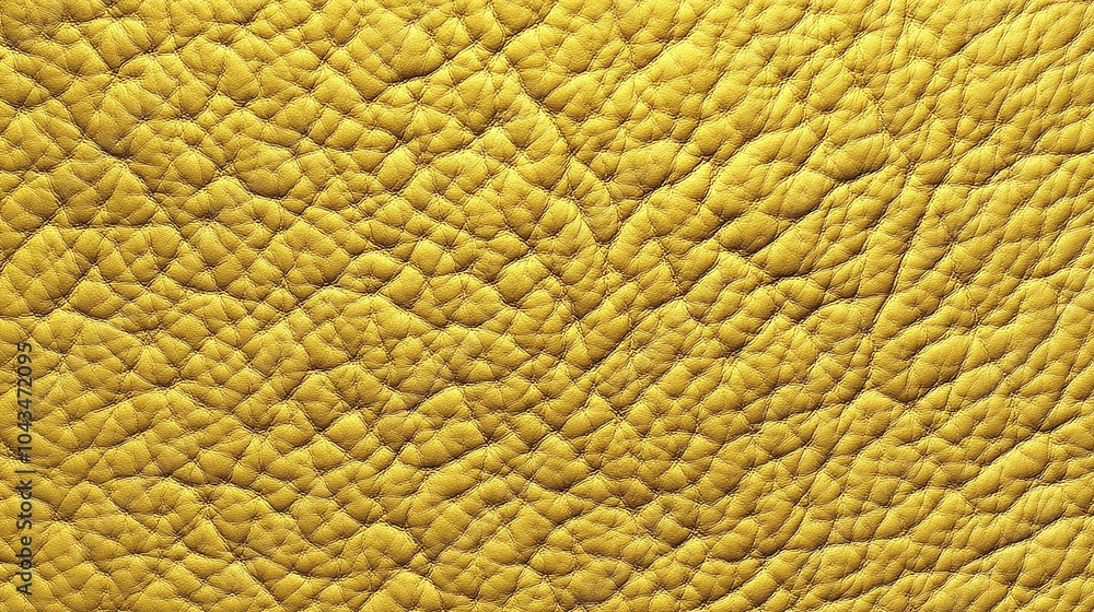 Close-up texture of golden leather with a bumpy, uneven surface. Close-up texture of golden leather with a bumpy, uneven surface.