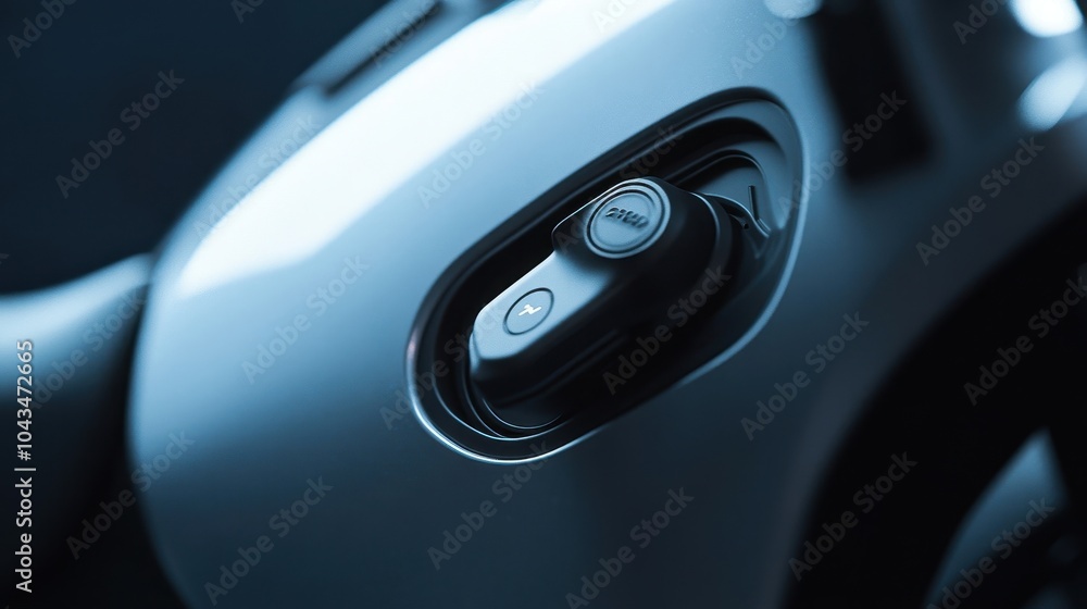 Close-up of charging port with matte body and metallic connector visible Close-up of charging port with matte body and metallic connector visible