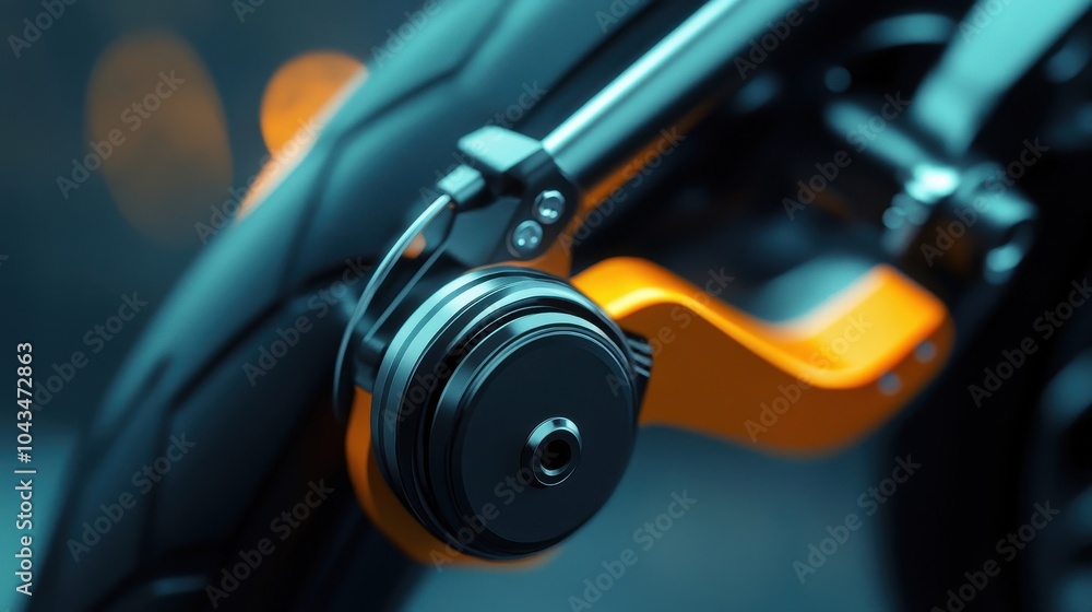 Close-up of folding hinge smooth matte surface and locking parts visible Close-up of folding hinge smooth matte surface and locking parts visible