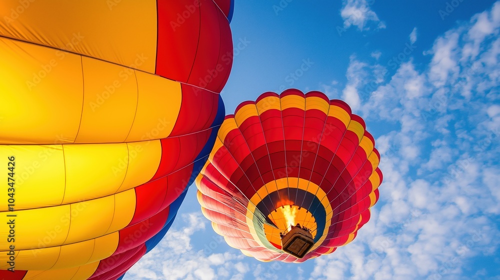 Obraz premium Colorful Hot Air Balloons Ascending