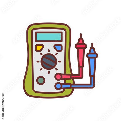 Voltmeter Filled Icons , Vector illustration
