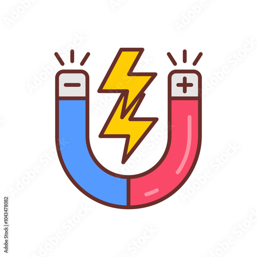 Magnetism Filled Icons , Vector illustration