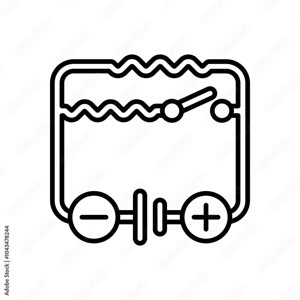 Electric Circuit Outline Icon, Vector illustration Electric Circuit Outline Icon, Vector illustration