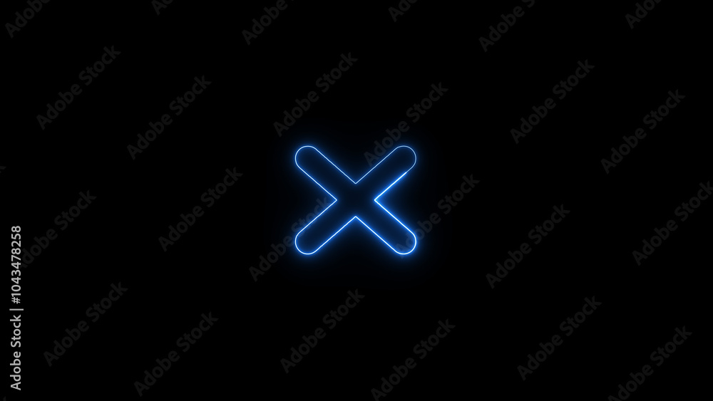 Cross symbol with bright glowing futuristic orange neon lights on black background. 3D icon, sign and symbol. Laser Pictogram animation.. Cross symbol with bright glowing futuristic orange neon lights on black background. 3D icon, sign and symbol. Laser Pictogram animation..