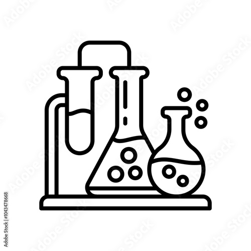 Chemical Physics Outline Icon, Vector illustration