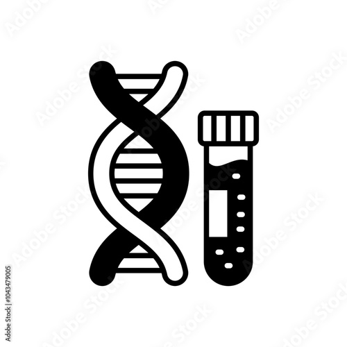 Biophysics Glyph Icon, Vector illustration