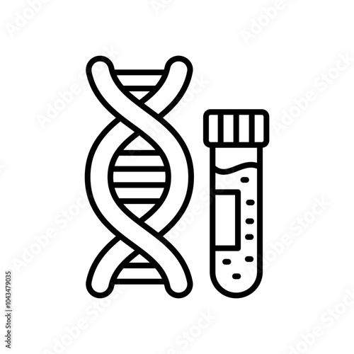 Biophysics Outline Icon, Vector illustration