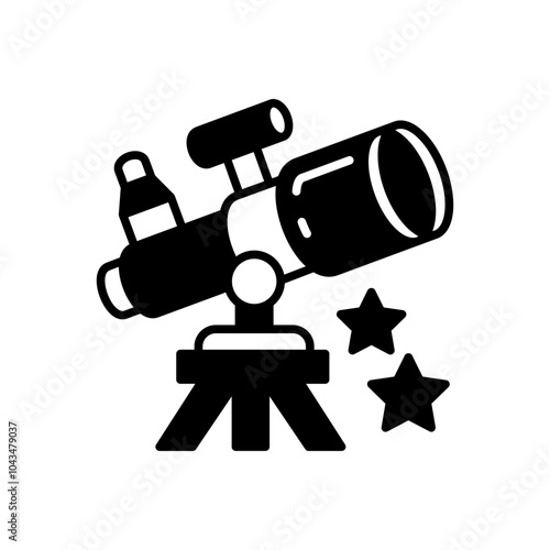 Astrophysics Glyph Icon, Vector illustration