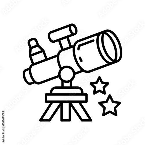Astrophysics Outline Icon, Vector illustration