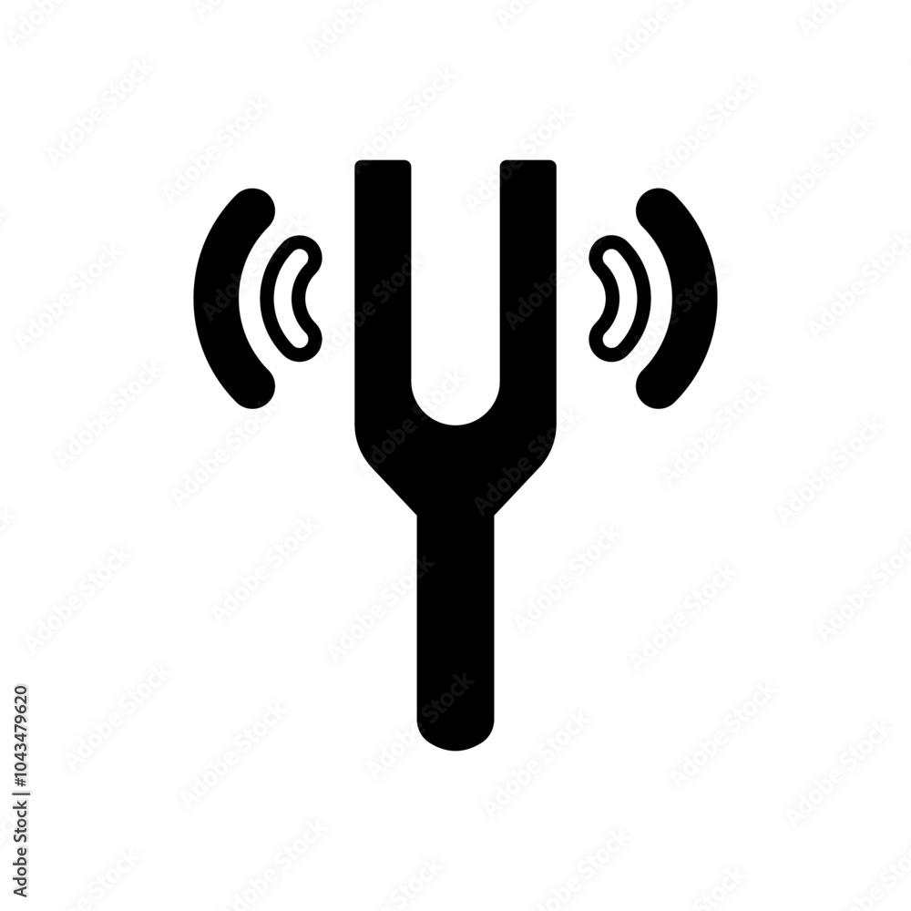 Tuning Fork Glyph Icon, Vector illustration Tuning Fork Glyph Icon, Vector illustration
