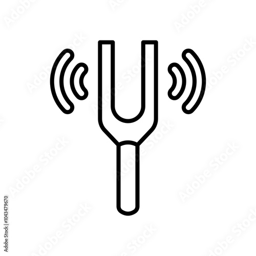 Tuning Fork Outline Icon, Vector illustration
