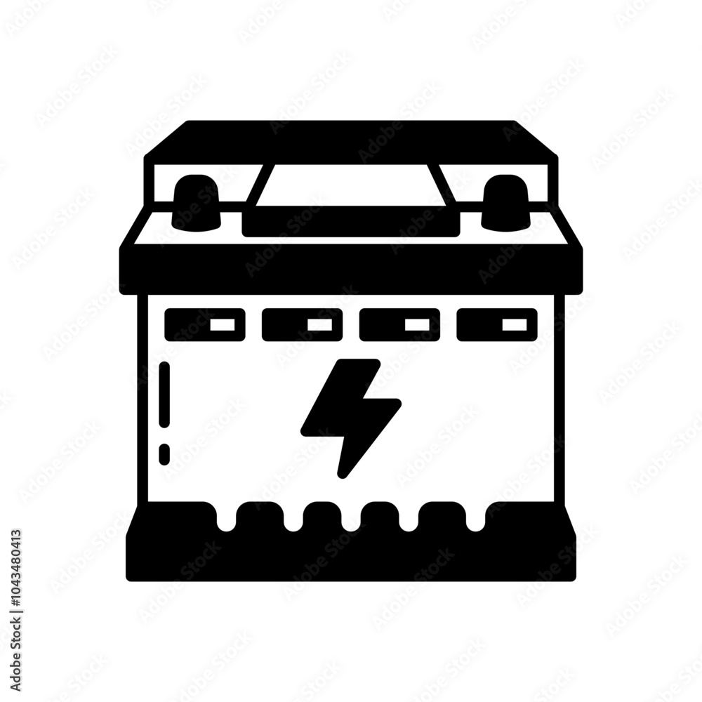 Battery Glyph Icon, Vector illustration Battery Glyph Icon, Vector illustration