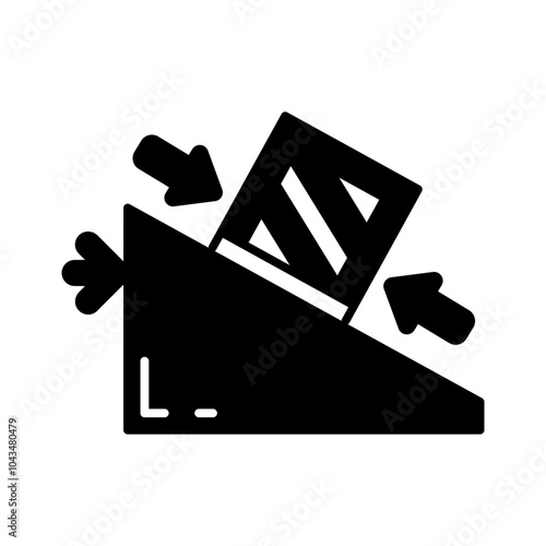 Friction Glyph Icon, Vector illustration