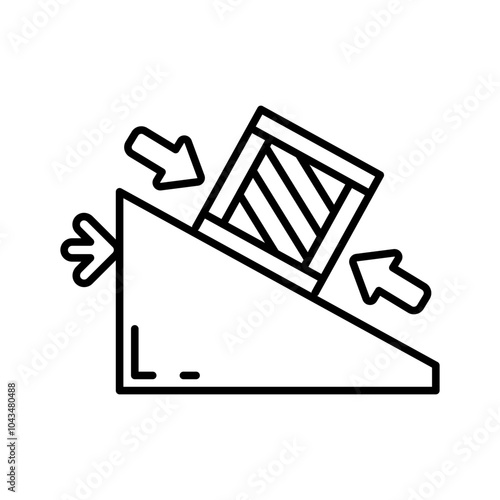 Friction Outline Icon, Vector illustration