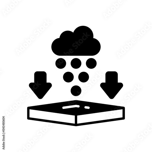 Deposition Glyph Icon, Vector illustration