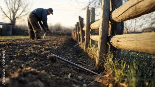 A Man Tilling the Soil