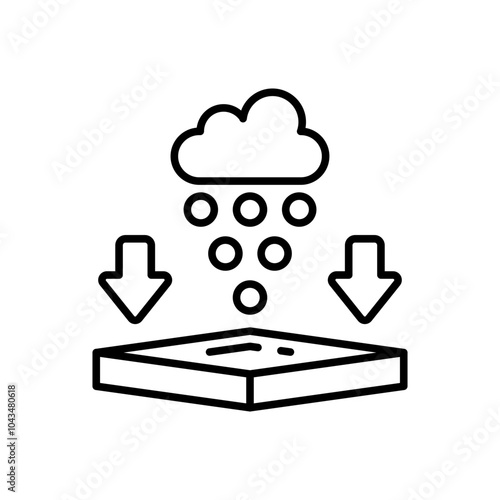 Deposition Outline Icon, Vector illustration