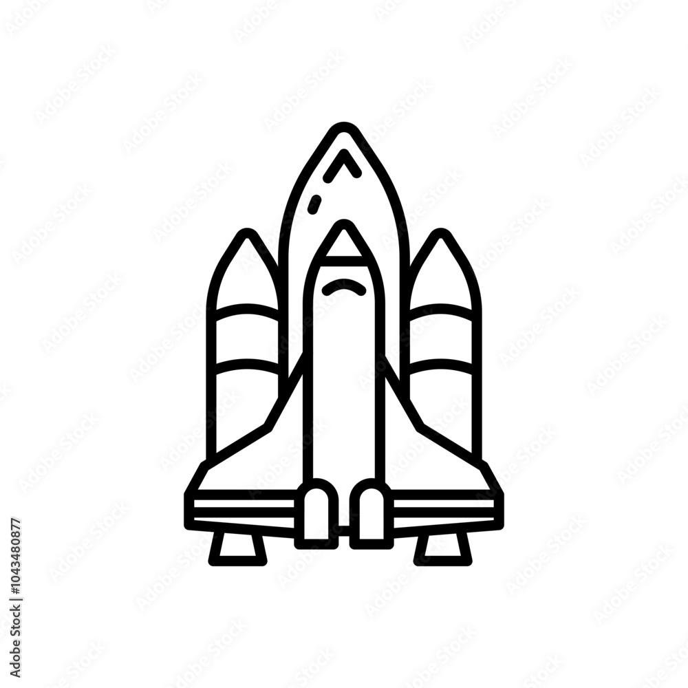 Spaceship Outline Icon, Vector illustration Spaceship Outline Icon, Vector illustration