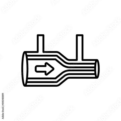 Fluid Dynamics Outline Icon, Vector illustration