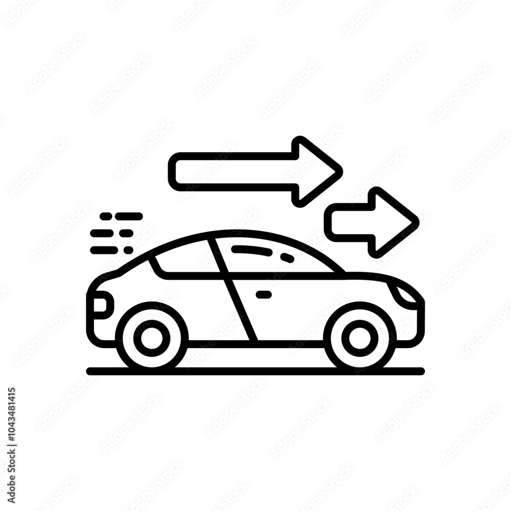 Fototapeta premium Velocity Outline Icon, Vector illustration