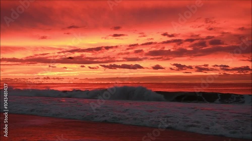 Amazing sunset over the water surface