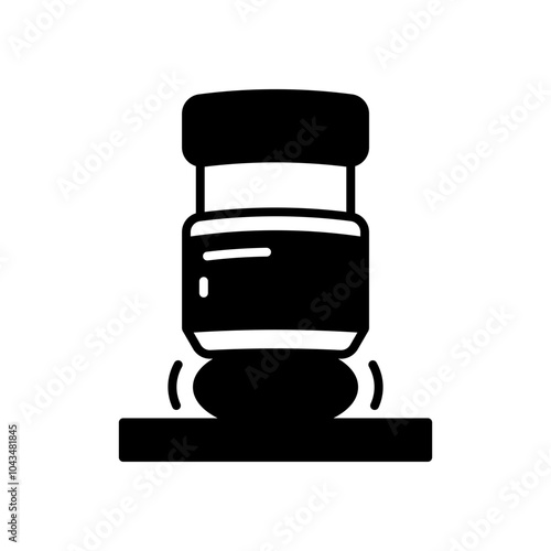Press Glyph Icon, Vector illustration