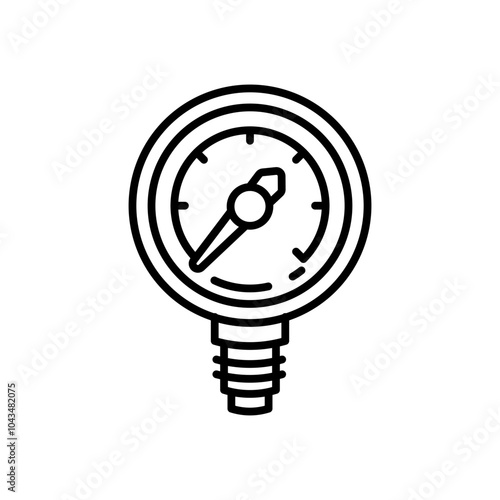 Manometer Outline Icon, Vector illustration
