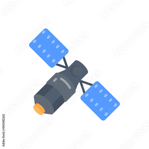 Satellite Flat Icons, Vector illustration
