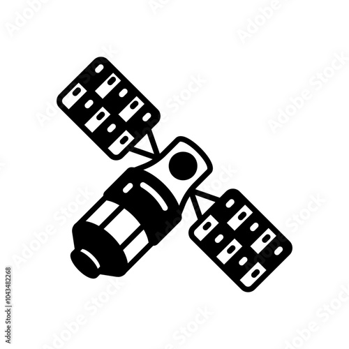 Satellite Glyph Icon, Vector illustration
