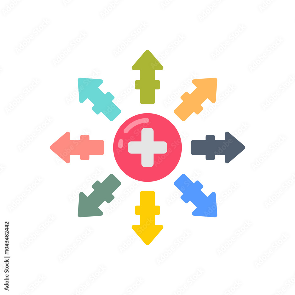Positive Ion Flat Icons, Vector illustration Positive Ion Flat Icons, Vector illustration
