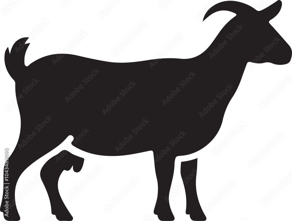 Fototapeta premium dairy Goat Silhouette Vector Illustration