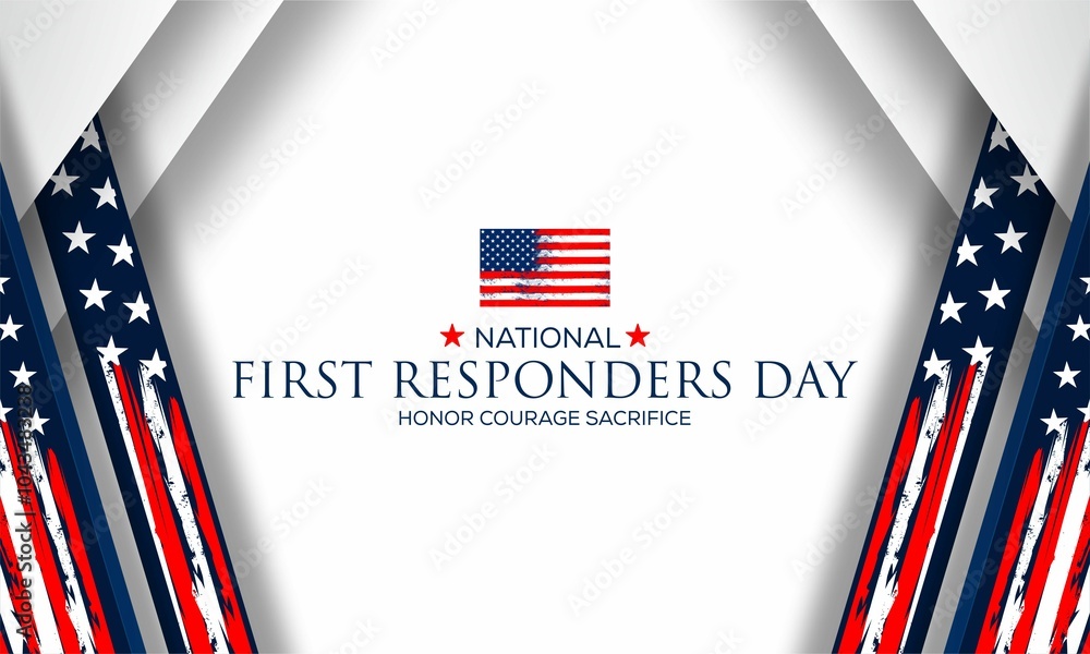 national first responders day greeting design with american flag background vector illustration national first responders day greeting design with american flag background vector illustration