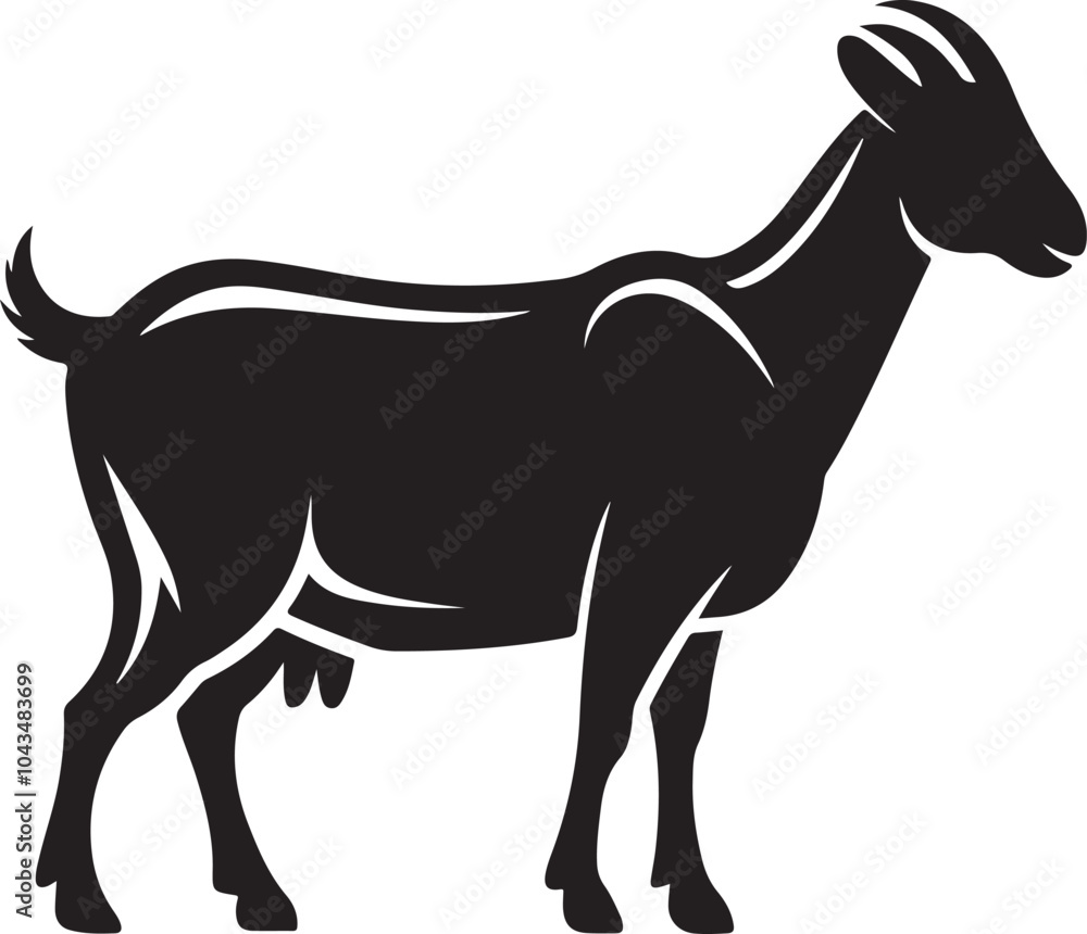Fototapeta premium dairy Goat Silhouette Vector Illustration