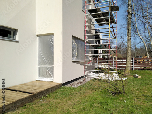 Facade repair, cleaning, washing house walls, high pressure washing, exterior facade