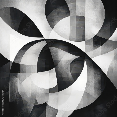 Abstract Black and White Forms
