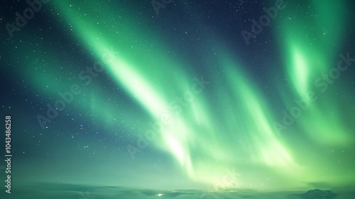 Wallpaper Mural Bright Aurora Borealis Lighting Up the Arctic Sky with Vibrant Green Waves Torontodigital.ca