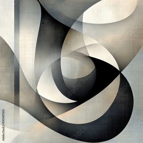 Abstract Curves In Grey Tones