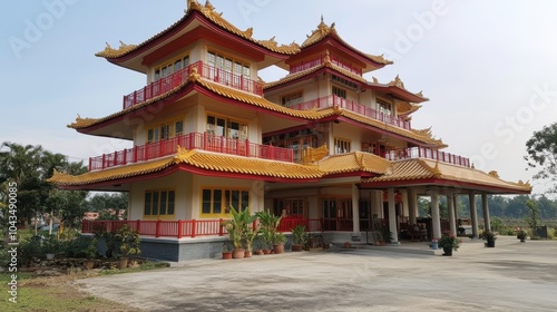 Elegant Asian-style Pagoda with Colorful Details