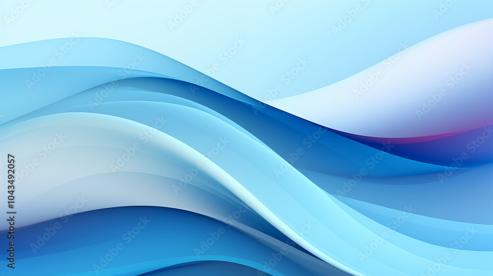 Obraz premium Soft Gradient Waves in Light Blue Tones