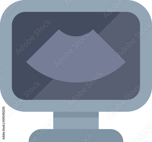 Ultrasound machine displaying a sonogram image, commonly used in medical diagnostics and pregnancy monitoring