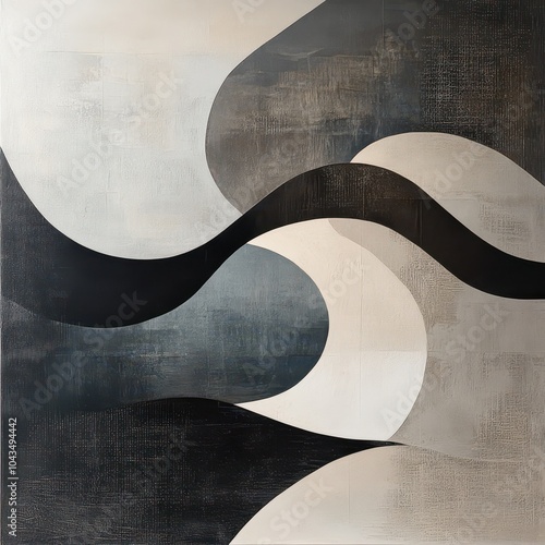 Abstract Waves in Grey Tones