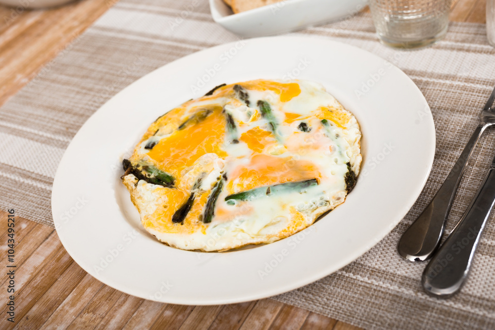 Scrambled eggs with asparagus for breakfast Scrambled eggs with asparagus for breakfast