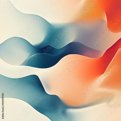 Abstract Wavy Lines Art