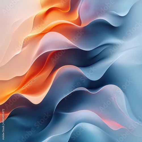 Abstract Wavy Orange And Blue