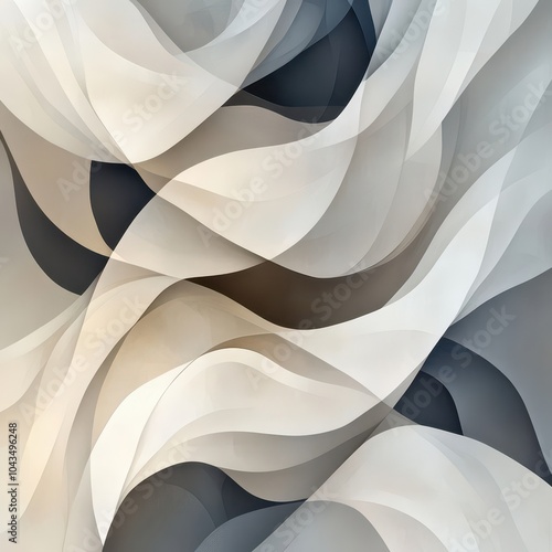 Abstract White And Grey Curves