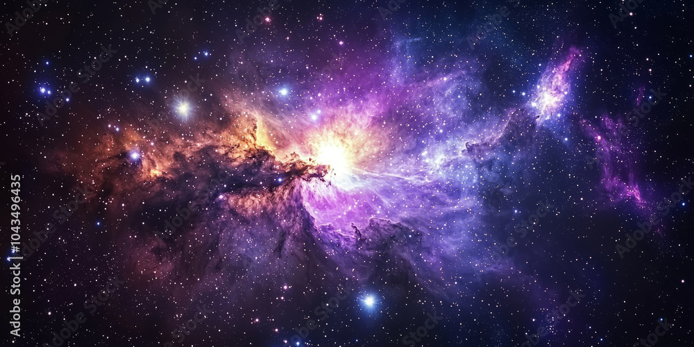 A vibrant starry night sky with swirling galaxies, bright stars, and colorful nebula clouds. A vibrant starry night sky with swirling galaxies, bright stars, and colorful nebula clouds.