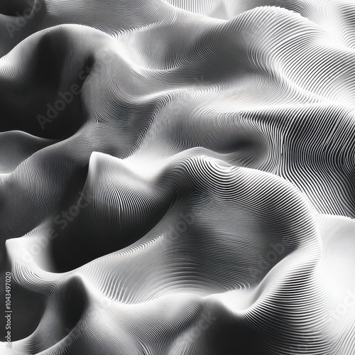 Abstract White Line Waves