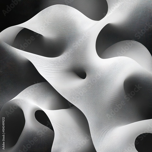 White Mesh Abstract Forms