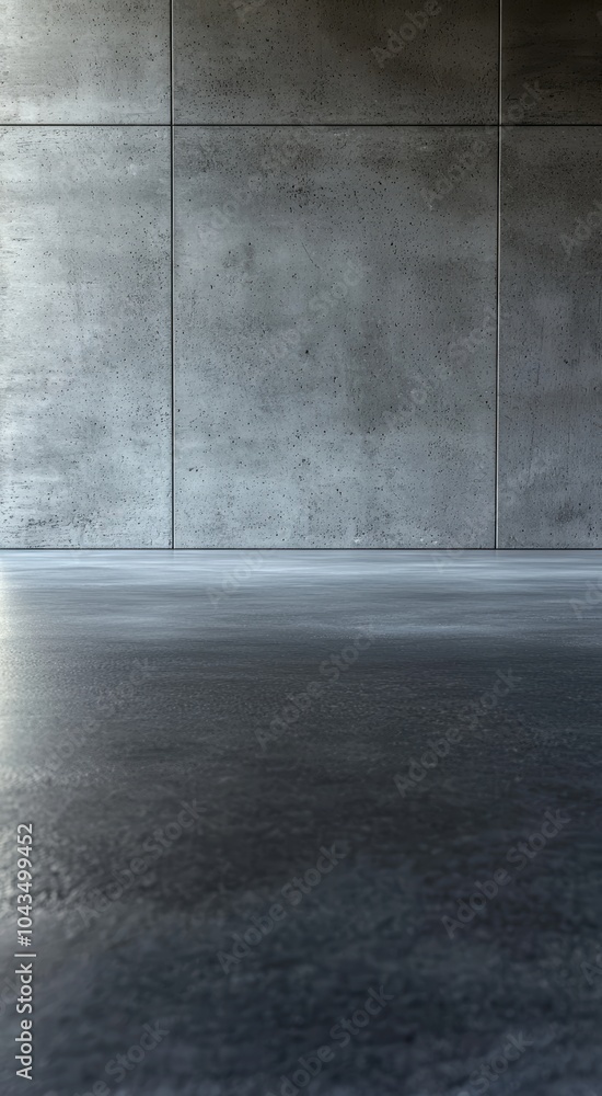 Interior view of a modern concrete wall with smooth floor texture, perfect for minimalistic design. Interior view of a modern concrete wall with smooth floor texture, perfect for minimalistic design.
