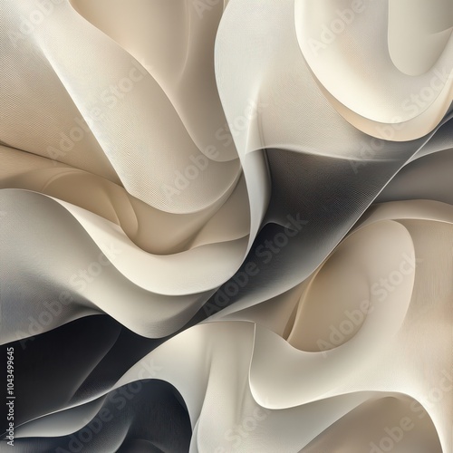 Abstract Beige And Grey Waves